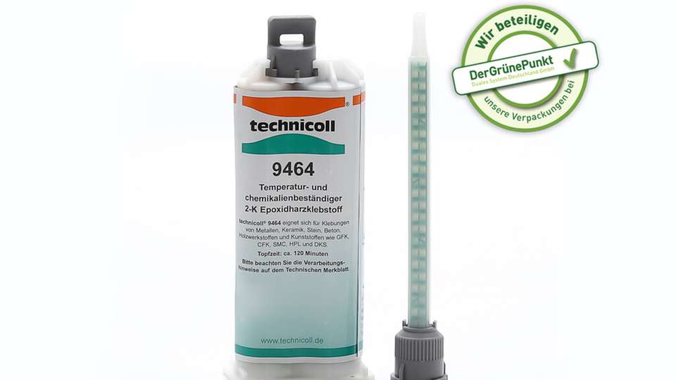 Für hohe Anforderungen an Temperatur, Chemikalienbeständigkeit und Sicherheit: Technicoll 9464 ist ein pastöser 2-K-Epoxidharzklebstoff für hochfeste Strukturklebungen in industriellen Anwendungen.