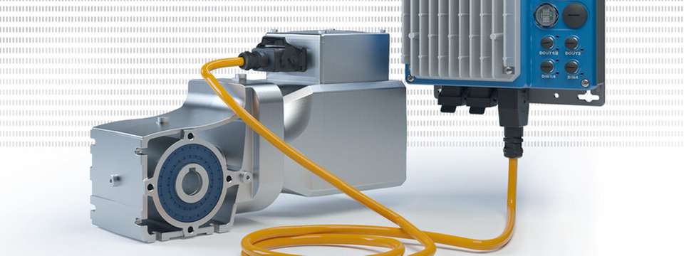 Der Lösungsraum LogiDrive kombiniert energieeffiziente Motoren, Getriebe und Frequenzumrichter.