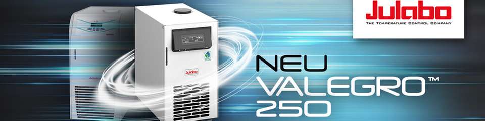 Der VALEGRO 250 von Julabo temperiert externe Kreisläufe im Labor zwischen −15 und +40 °C und kombiniert kompakte Abmessungen mit flexibler Pumpenleistung, Touchdisplay und digitaler Schnittstellenintegration.
