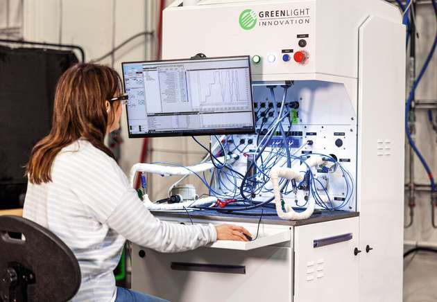 Die Elektrolyseur-Teststation von Greenlight dient der Bewertung und Validierung von Leistung, Langlebigkeit und Effizienz.