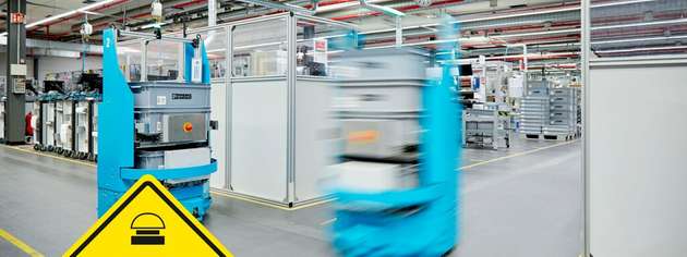 Im industriellen Umfeld kommt dem sicheren Betrieb von AGVs eine große Bedeutung zu.