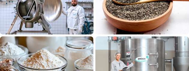 amixon Pulvermischer für Food Ingredients: Aromen, Stabilisatoren, Gewürze und funktionelle Zusatzstoffe werden schonend, hygienisch und reproduzierbar homogenisiert. Auch kleinste Komponenten und Flüssigkeiten lassen sich präzise in das Pulverbett einarbeiten.