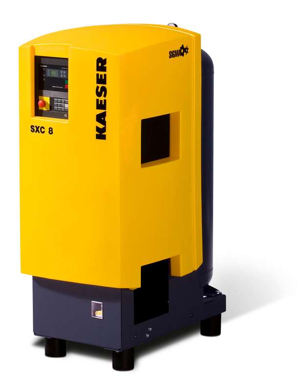 Die Serie SXC, ist eine platzsparende Lösung für Metallbaubetriebe mit hohem Druckluftbedarf, aber begrenzter Stellfläche.