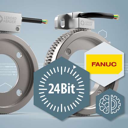 Lagerlose Drehgeber namens MiniCODER GEL 244xF übertragen neben Drehzahl und Position auch Betriebszustandsdaten für Fanuc-Systeme