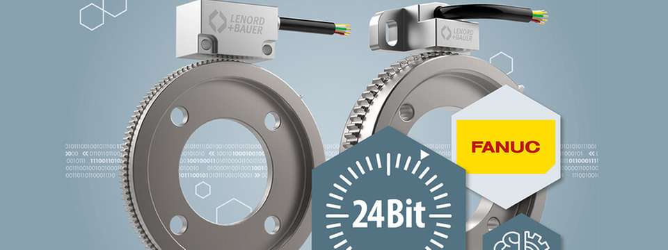 Lagerlose Drehgeber namens MiniCODER GEL 244xF übertragen neben Drehzahl und Position auch Betriebszustandsdaten für Fanuc-Systeme