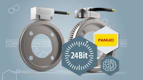 Lagerlose Drehgeber namens MiniCODER GEL 244xF übertragen neben Drehzahl und Position auch Betriebszustandsdaten für Fanuc-Systeme