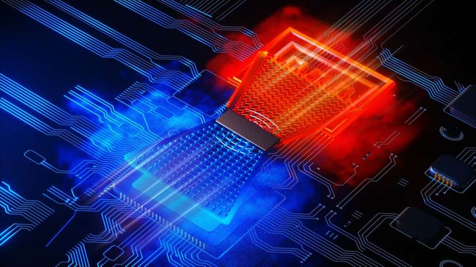 Das neue Kühlsystem verbindet zwei Nickel-Titan-Folien: Eine wärmeaktive Folie erzeugt Bewegung, die eine zweite Folie zur Kälteerzeugung nutzt.