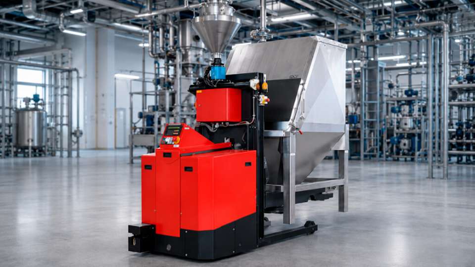 AZO verbindet intelligentes Containerhandling mit fahrerlosen Transportsystemen für einen durchgängigen Materialfluss.