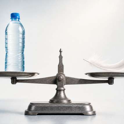 Die 9-g-Flasche reduziert den Materialeinsatz und die Verpackungskosten. Durch Gewichtsreduzierung und Prozessoptimierung konnte das Abfallaufkommen um vier Fünftel gesenkt werden.