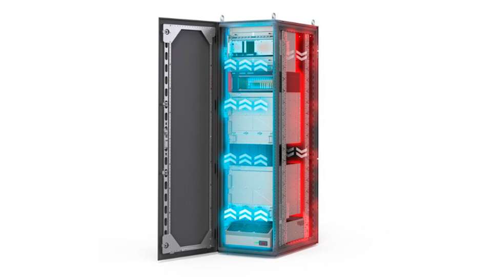 4U LHX, integriert in einen T&M-Schrank.