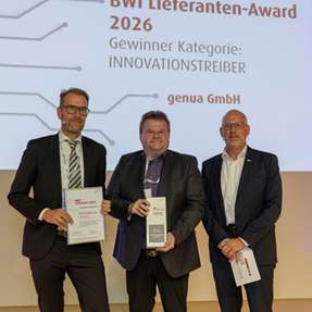 genua erhält den BWI-Lieferanten-Award 2026 in der Kategorie „Innovationstreiber des Jahres“.