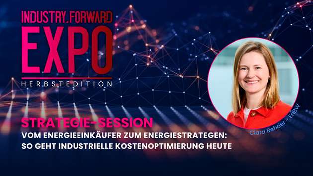Auf der INDUSTRY.forward EXPO zeigt Clara Rehder, Managerin Industrial Decarbonization bei EnBW Energie Baden-Württemberg, wie Speicher hinter und vor dem Zähler von der Projektentwicklung bis zur Vermarktung funktionieren.