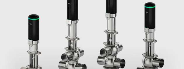 GEA Hydract-Ventile mit wasserhydraulischen Antrieben für hygienische Prozessregelung in der Getränkeindustrie.