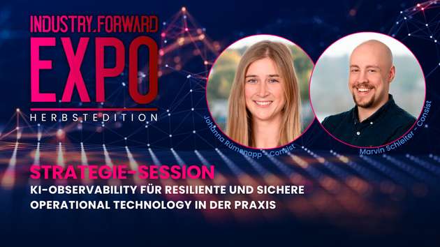 Johanna Rümenapp, IT-Consultant und Marvin Schleiter, Splunk Consultant, beide Consist Software, sind Speaker auf der INDUSTRY.forward EXPO.