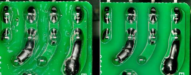 Sämtliche Flussmittelrückstände werden von der Leiterplatte vollständig und prozesssicher entfernt, ohne die PCB-Struktur zu beeinträchtigen.