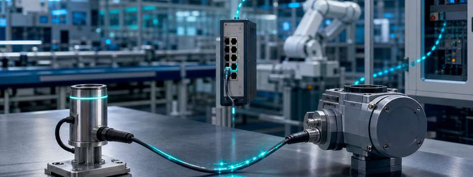 Single Pair Ethernet verbindet Sensoren und Feldgeräte durchgängig mit übergeordneten Netzwerken und der Cloud – bei reduziertem Verkabelungsaufwand.
