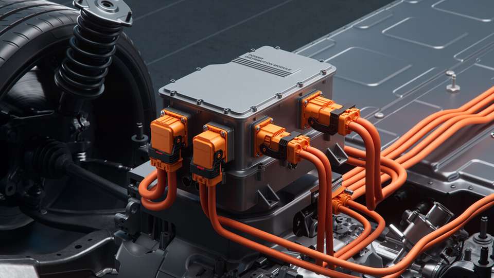 Die Power Distribution Module mit Hochvoltsteckverbindern von Rosenberger sind Verbindungslösungen für die Energieverteilung in Elektrofahrzeugen.