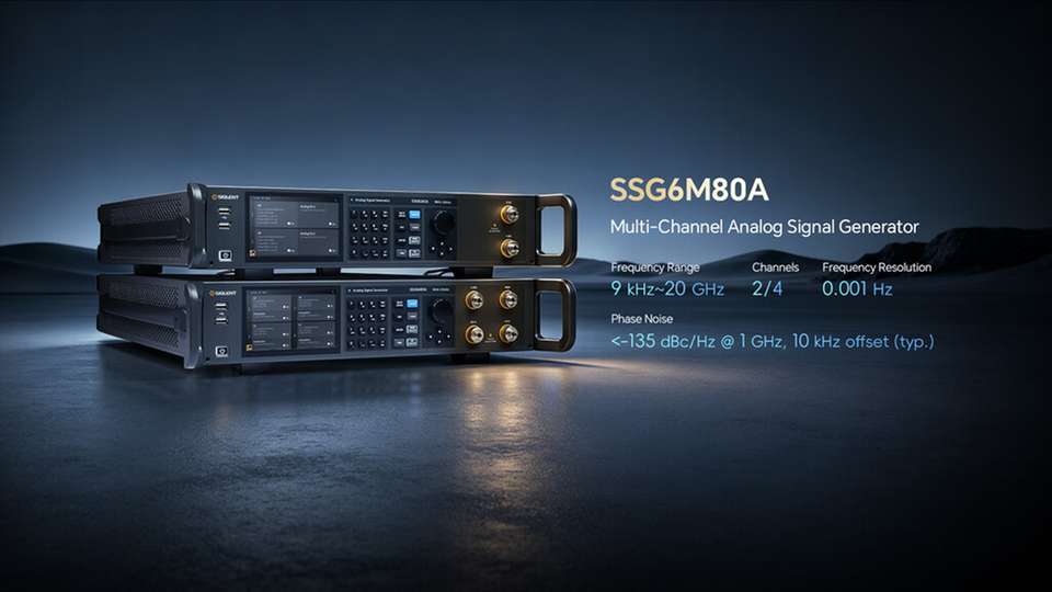 Siglent erweitert sein HF-Messtechnikportfolio um den SSG6089A bis 67 GHz und die SSG6M80A-Serie für phasenkohärente Mehrkanal-Signale bis 20 GHz.