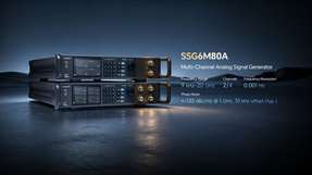 Siglent erweitert sein HF-Messtechnikportfolio um den SSG6089A bis 67 GHz und die SSG6M80A-Serie für phasenkohärente Mehrkanal-Signale bis 20 GHz.