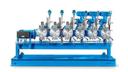 Die Lewa-Triplex-Prozess-Membranpumpe ist eine kompakte Hochdruckpumpe, ideal für die Installation in engen Räumlichkeiten.