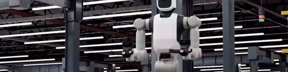 Simulierte Darstellung des Proof-of-Concept, bei dem die Sequenzierung von Bauteilen im Audi-Werk Ingolstadt mithilfe mobiler humanoider Roboter automatisiert werden soll.