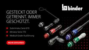 Die Serie 770 erreicht IP67 im gesteckten und ungesteckten Zustand, die Serie 670 IP67 im gesteckten und IP54 im ungesteckten Zustand. 