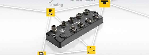 Der IO-Link-Hub der Efficiency Line mit acht universellen analogen Kanälen für die Feldmontage.