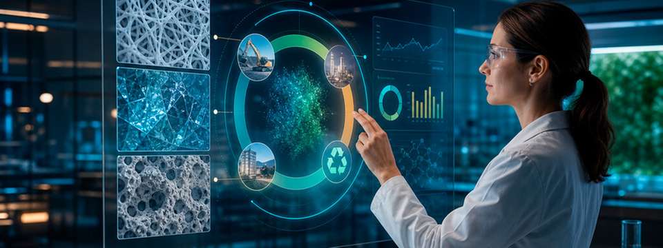 Künstliche Intelligenz soll bei der Entwicklung neuer Materialien künftig neben technischen Eigenschaften auch Umweltwirkungen und den gesamten Lebenszyklus berücksichtigen.