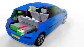 Wechselprinzip der Batteriemodule: Die Akkumodule werden unterhalb des Kofferraums oder im vorderen Teil des Fahrzeugs platziert und können leicht getauscht werden.