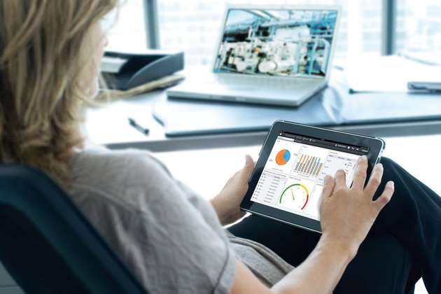 Die Comos Mobile Solutions ermöglichen schnellen Zugriff auf alle relevanten KPIs einer Anlage. Die Bedienung ist so einfach wie Surfen im Web.