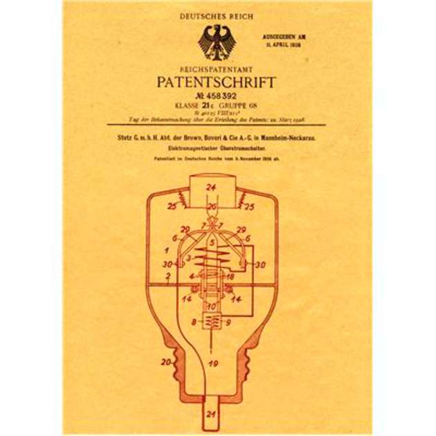 Die Patentschrift zum ersten Sicherungsautomaten...