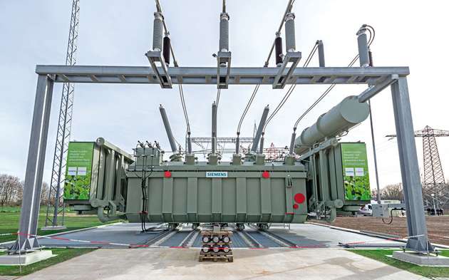 Anwendung: Der größte weltweit mit Pflanzenöl ausgeführte Leistungstransformator steht im Umspannwerk Bruchsal der TransnetBW.