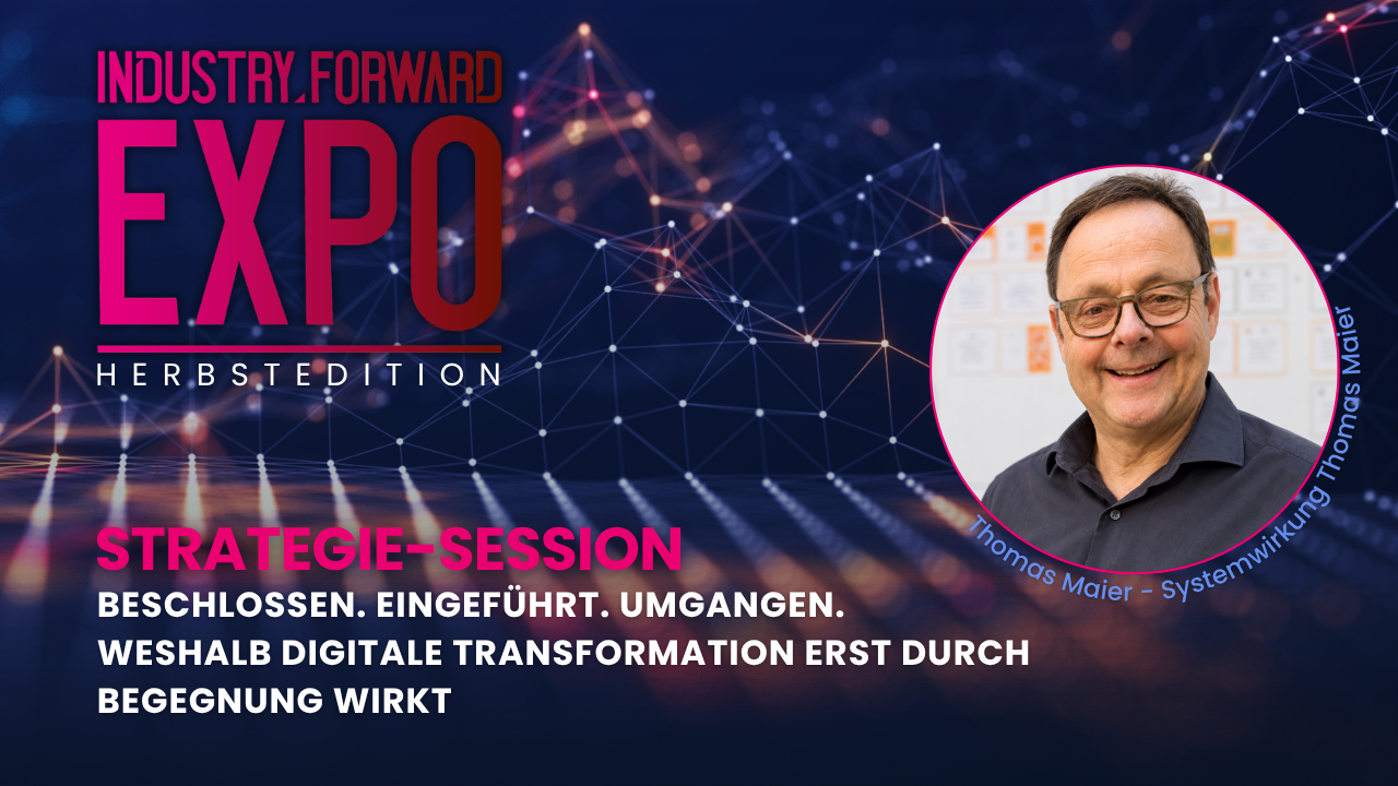 Thomas Maier, System Katalysator bei Systemwirkung Thomas Maier ist Speaker auf der INDUSSTRY.forward EXPO.