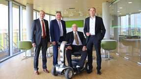 Generationenübergreifende Geschäftsführung bei Mayr Antriebstechnik: Christian Illig, Günther Klingler, Fritz Mayr und Ferdinand Mayr (v.l.n.r.).