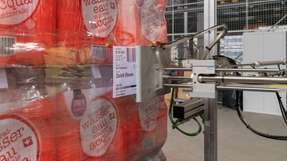 Palettenetikettierung im Coop-Logistikzentrum