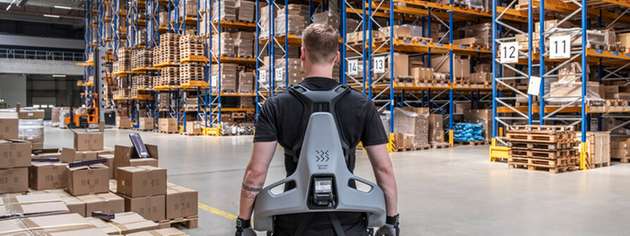 Das KI-gestützte Exoskelett Exia passt sich anhand realer Nutzerdaten an die jeweilige Arbeitsumgebung an.