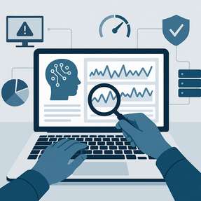 Visualisierung eines modernen Serverraums mit vernetzten Systemen – Symbol für Observability, IT-Monitoring und den Schutz vor teuren Ausfällen in digitalen Infrastrukturen.