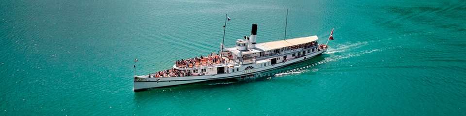 Das historische Dampfschiff Gallia auf dem Vierwaldstättersee. 