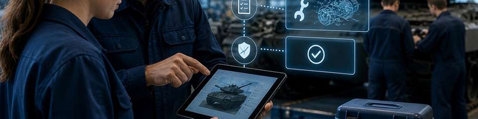 Digitale Assistenzsysteme führen Schritt für Schritt durch Arbeitsabläufe, erfassen Arbeitsschritte nachvollziehbar und unterstützen so die Standardisierung, Dokumentation und Auditierbarkeit in der Rüstungsindustrie.