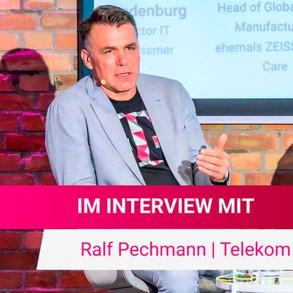 Ralf Pechmann, Telekom MMS, beantwortete drei Fragen zur KI-Disruption in der Industrie.