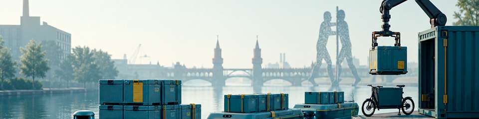 A‑SWARM II nutzt Berlins Wasserwege für die Citylogistik: Elektrische, autonome und koppelbare Wasserfahrzeuge transportieren Wechselcontainer zu wassernahen Umschlagpunkten.