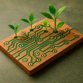 Biologisch abbaubare Leiterplatten aus Lignocellulose verbinden Technologie mit Nachhaltigkeit – ein Ansatz für umweltfreundliche Elektronik der Zukunft.