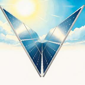 DAs PV-System steigert durch zweiachsiges Tracking des Sonnenstands die Energieausbeute und faltet sich bei Sturm, Hagel oder Schnee zusammen.