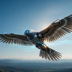 Wie ein Vogel im Aufwind: Der Flugroboter „Floaty" nutzt bewegliche Klappen statt Propeller, um stabil zu schweben – inspiriert von der Natur.