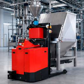 AZO verbindet intelligentes Containerhandling mit fahrerlosen Transportsystemen für einen durchgängigen Materialfluss.